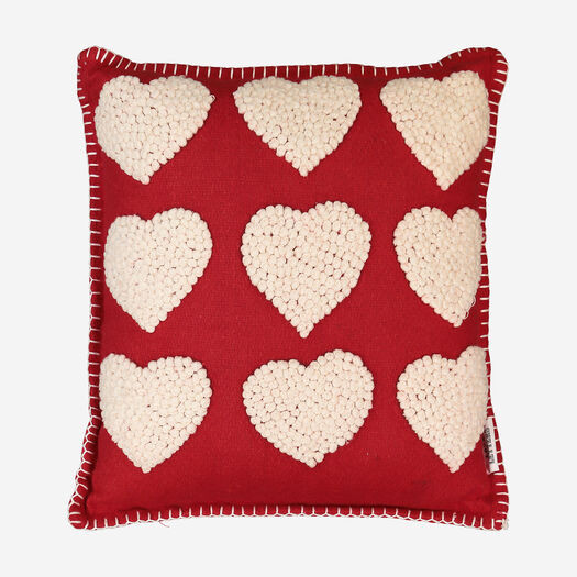 Red Hearts Decorative Cushion 40x40cm | TK Maxx