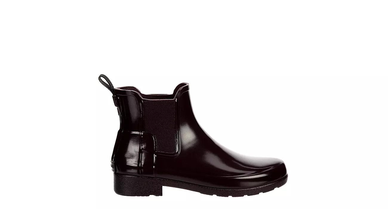 Hunter Womens Original Refined Chelsea Gloss Rain Boot - Wine | Rack Room Shoes