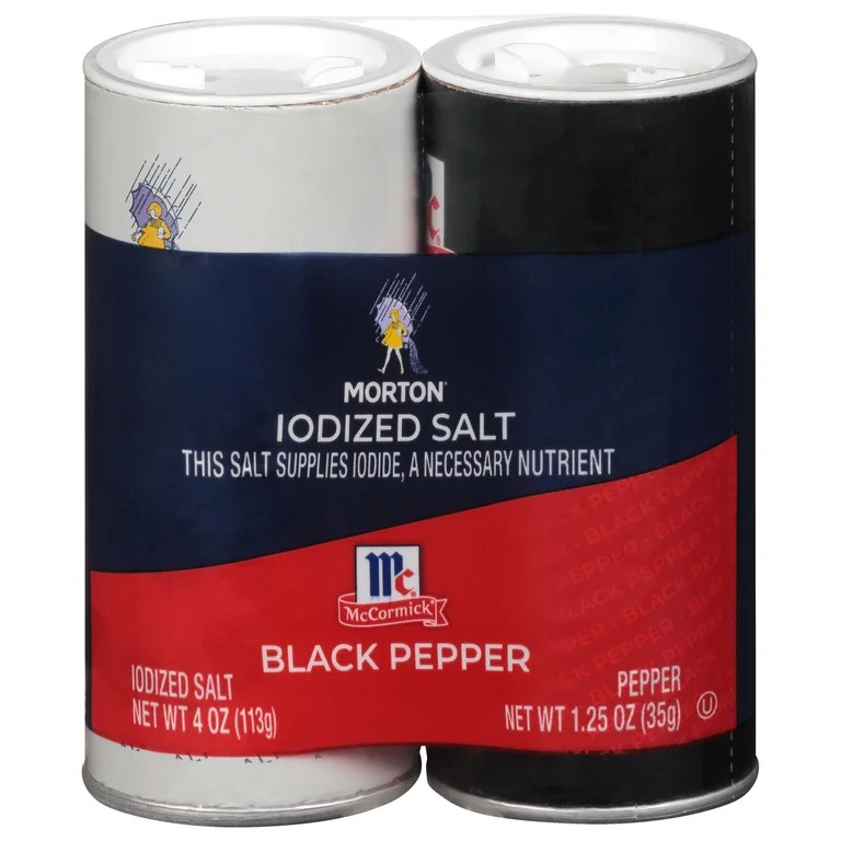 Morton Iodized Salt & McCormick Pepper Shakers Set, 5.25 oz | Walmart (US)