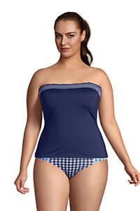 Draper James x Lands' End Women's Plus Size Chlorine Resistant Bandeau Tankini Top Swimsuit | Lands' End (US)