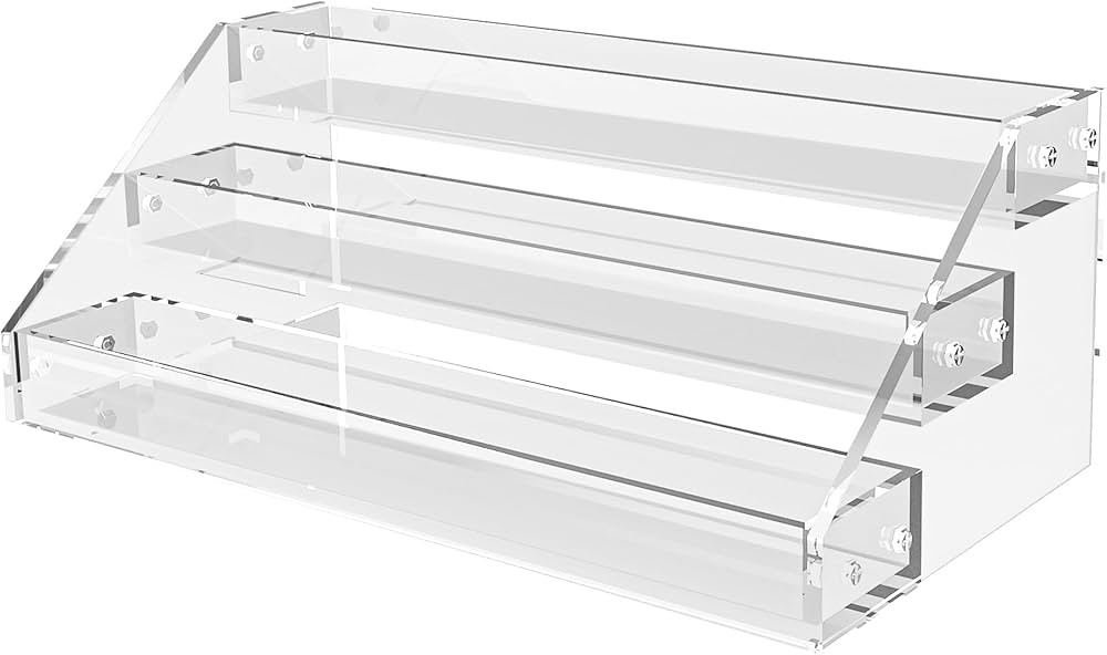 12" Acrylic Riser, Acrylic Shelves - 3-Tier Clear Perfume Organizer,Sturdy and Stable Acrylic Org... | Amazon (US)