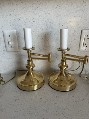 Pair Of Vintage Swing Swivel Arm Brass Desk Bedside Table Lamps | eBay US