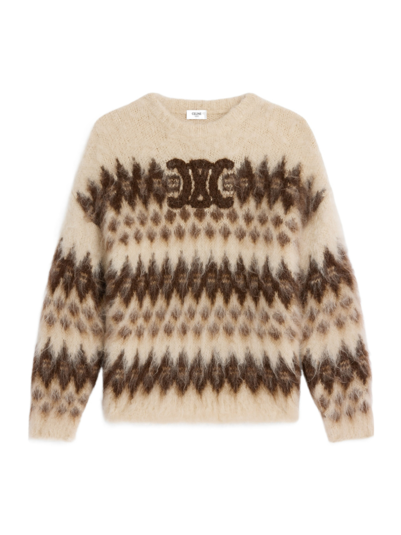 crew neck sweater in fair isle mohair | Senser US