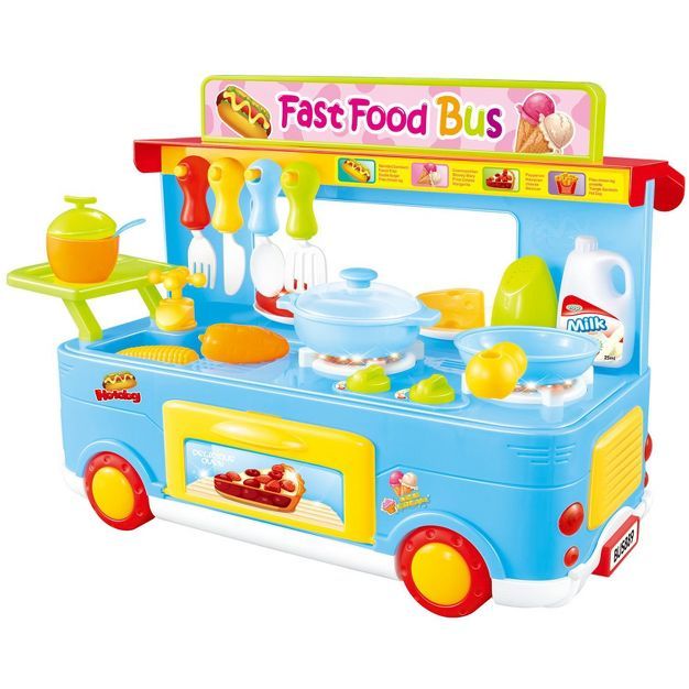 Ready! Set! Play! Link Little Chef 29 Piece Set, Fast Food Truck Bus Kitchen Toy, Food Pretend Pl... | Target