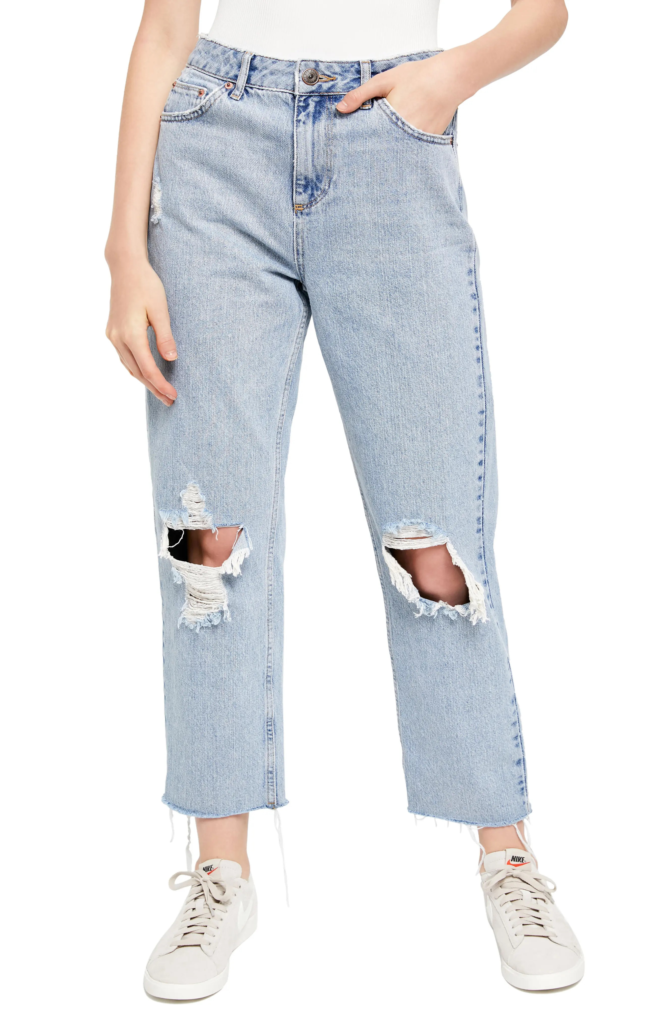 Women's Bdg Urban Outfitters Pax Ripped High Waist Jeans, Size 29 - Blue | Nordstrom