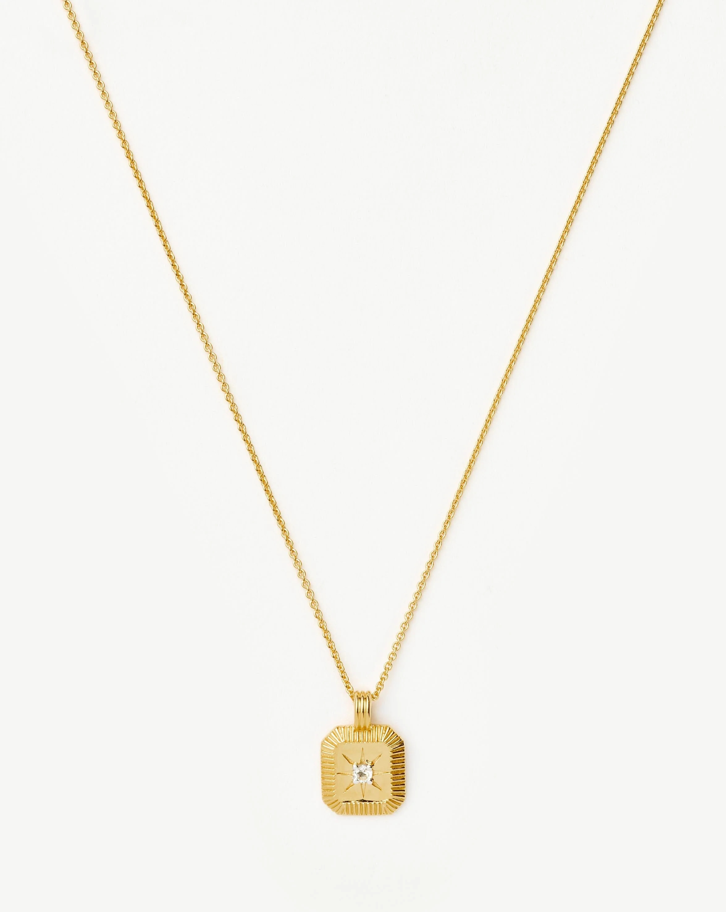 April Birthstone Pendant Necklace | 18ct Gold Vermeil/Crystal | Missoma UK