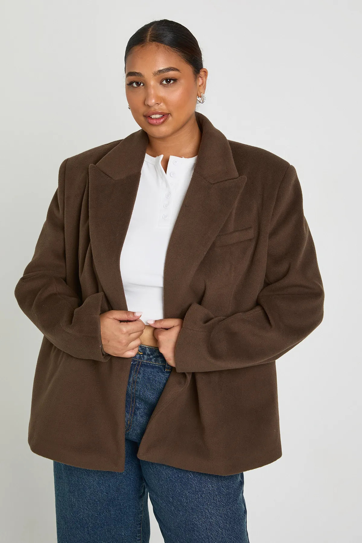 Plus Single Breasted Oversized Blazer | Boohoo.com (UK & IE)
