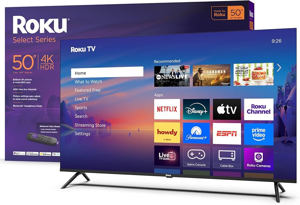 Roku Smart TV 2025 – 50-Inch Select Series, 4K HDR TV – RokuTV with Enhanced Voice Remote –... | Amazon (US)