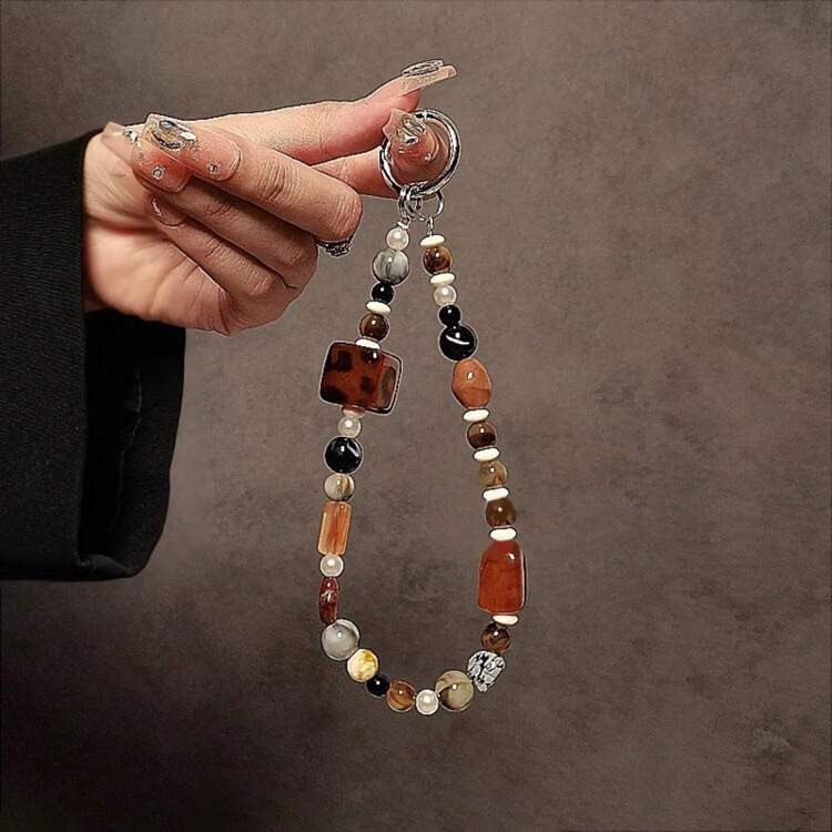 Handmade Beaded Lanyard Hand Chain Wristband, Phone Case, Car Key Chain, Bag Pendant For Women Gifts For Mother, Family, Friends, Birthday, Holiday Phone Charm, Phone Chain | SHEIN