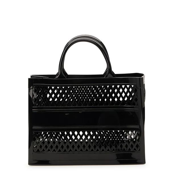 No Boundaries Women's Jelly Mini Tote Handbag Black | Walmart (US)