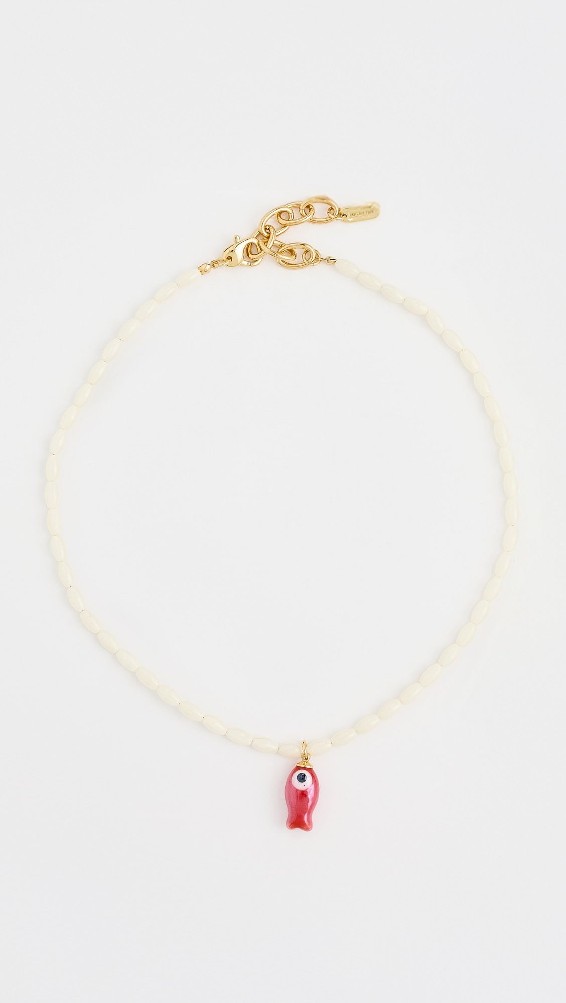 White Beaded Fish Necklace | Shopbop