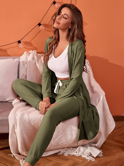 3pcs Tank Top & Pants & Robe PJ Set
   SKU: swlounge23210527713      
          (4381 Reviews)
  ... | SHEIN