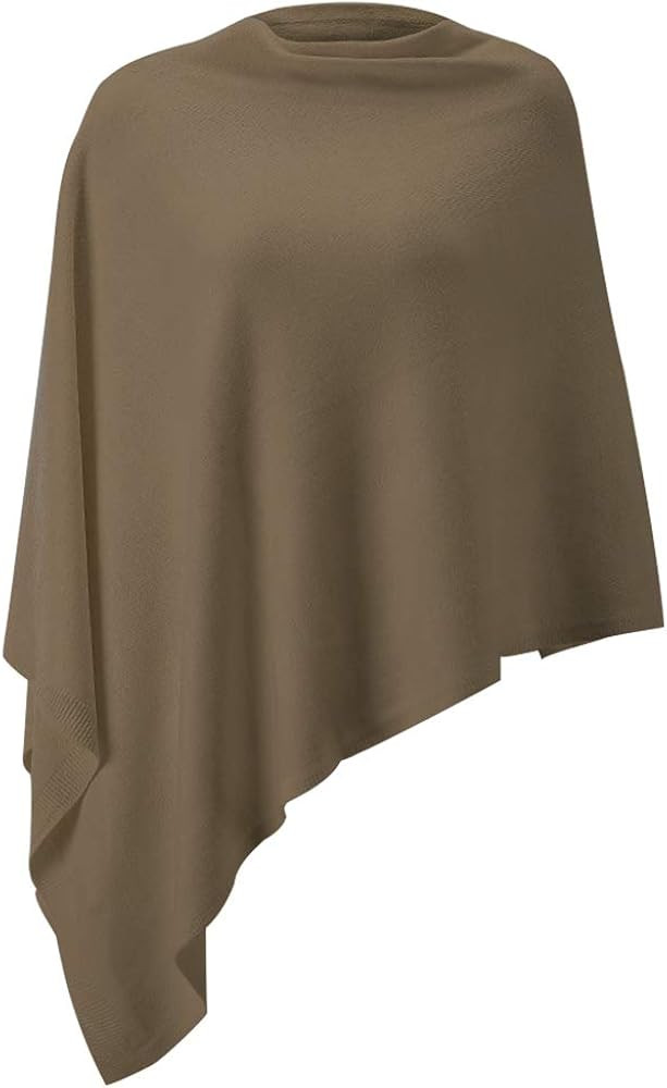Women Ponchos Sweater Versatile Lightweight Solid Knitted Shawl Wrap Scarf Cape Accessories for Wome | Amazon (US)