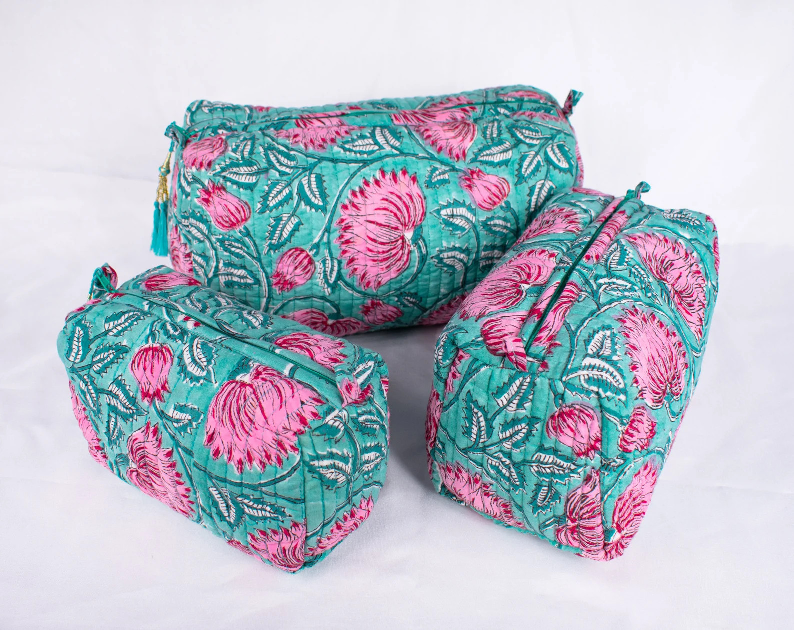 Set of 3 Makeup Bag Cotton Toilet Bag Toiletry Bags - Etsy | Etsy (US)