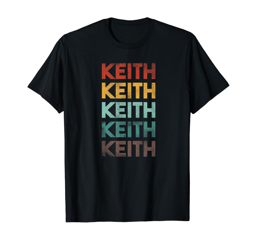 First Name Keith Retro 80s Style T-Shirt | Amazon (US)