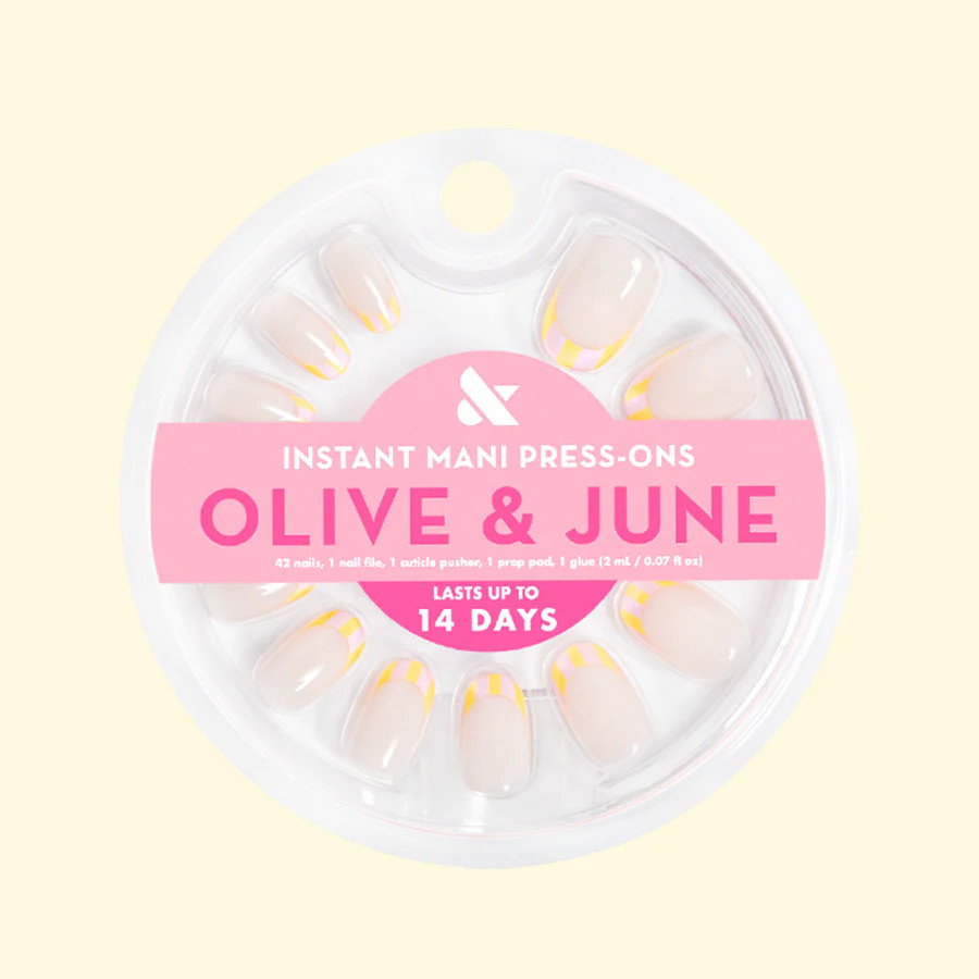 Summer Stripe French - Press-On | Short | Round | Olive & June