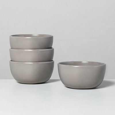 4pk Stoneware Cereal Bowl Set Matte Gray - Hearth & Hand™ with Magnolia | Target