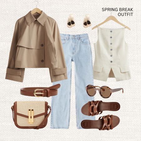 Level up your spring break vibes with Abercrombie's light wash jeans paired with a sleek strappy waistcoat, a trendy short trench coat, tan sandals and accessories. Whether you're brunching with friends 🥂, exploring the city streets 🏙️, or enjoying a sunset stroll along the beach 🌅

‼️Don’t forget to tap 🖤 to add this post to your favorites folder below and come back later to shop

Make sure to check out the size reviews/guides to pick the right size

Spring break style, casual outfit, mid wash jeans, light wash jeans, tan sandals, tan raffia bag demellier, strappy waistcoat, short trench coat, spring break fashion, resort wear, city trip outfit, vacation attire, warm weather outfit ideas, holiday getaway, #LTKFashion, #SpringBreakChic #AbercrombieStyle

#LTKSeasonal #LTKstyletip #LTKeurope