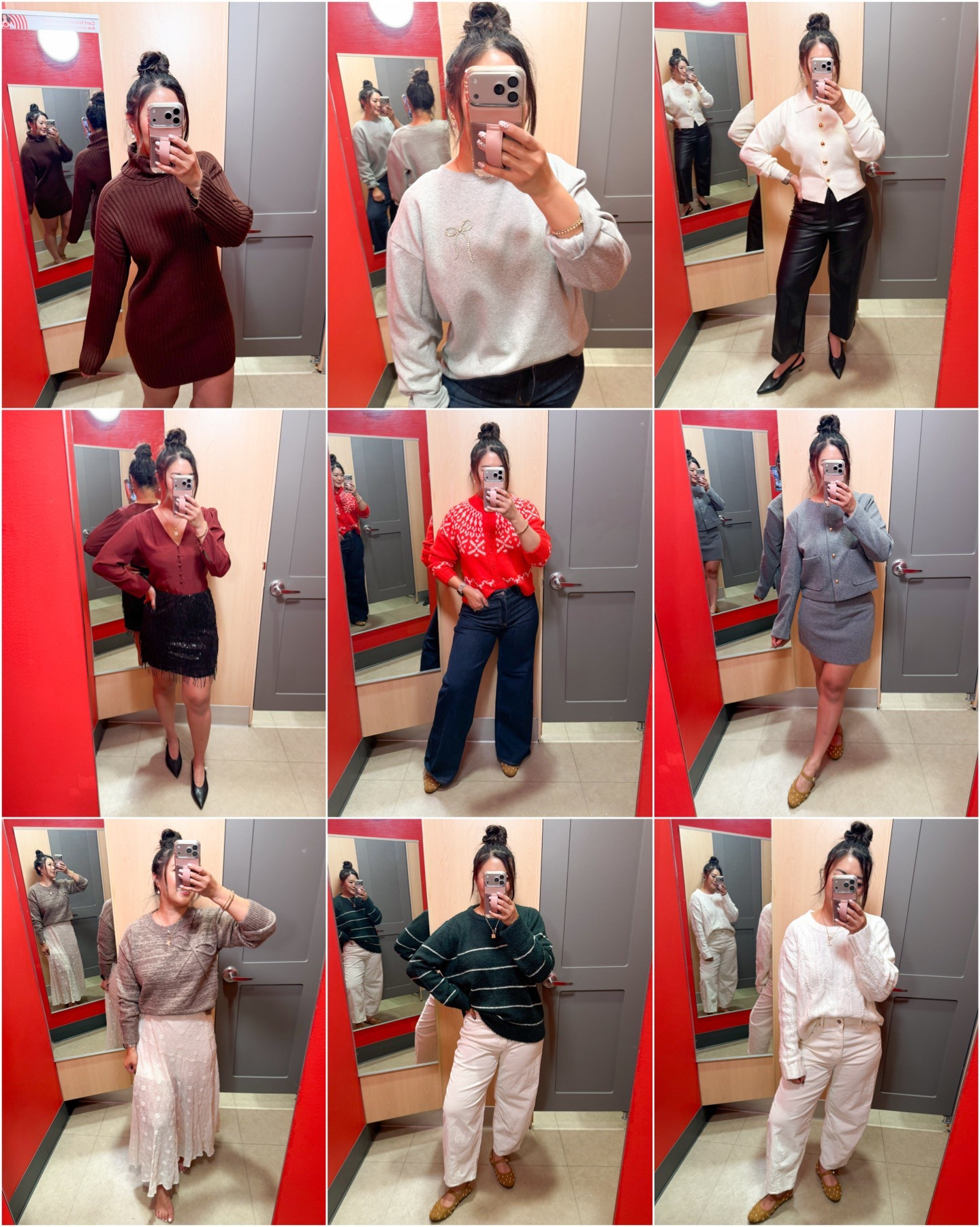 Target Fall / Holiday New Arrivals!!!! ✨
Brown Sweater Dress: Medium
Bow Sweatshirt: Large
Wide Leg Denim: 29
Heart Cardigan Sweater: Small
Faux Leather Pants: 8
Red Top: Small
Sparkly Black Skirt: Medium 
Grey Jacket: Medium
Grey Skirt: 8 
Red Sweater: Medium 
Bow Sweater: Medium
Lace Skirt: Medium 
Green Striped Sweater: Large
Cream Cableknit Sweater: Large 

#targetstyle #targetholiday #targetsale #salmad 


#LTKHoliday #LTKFindsUnder50 #LTKStyleTip