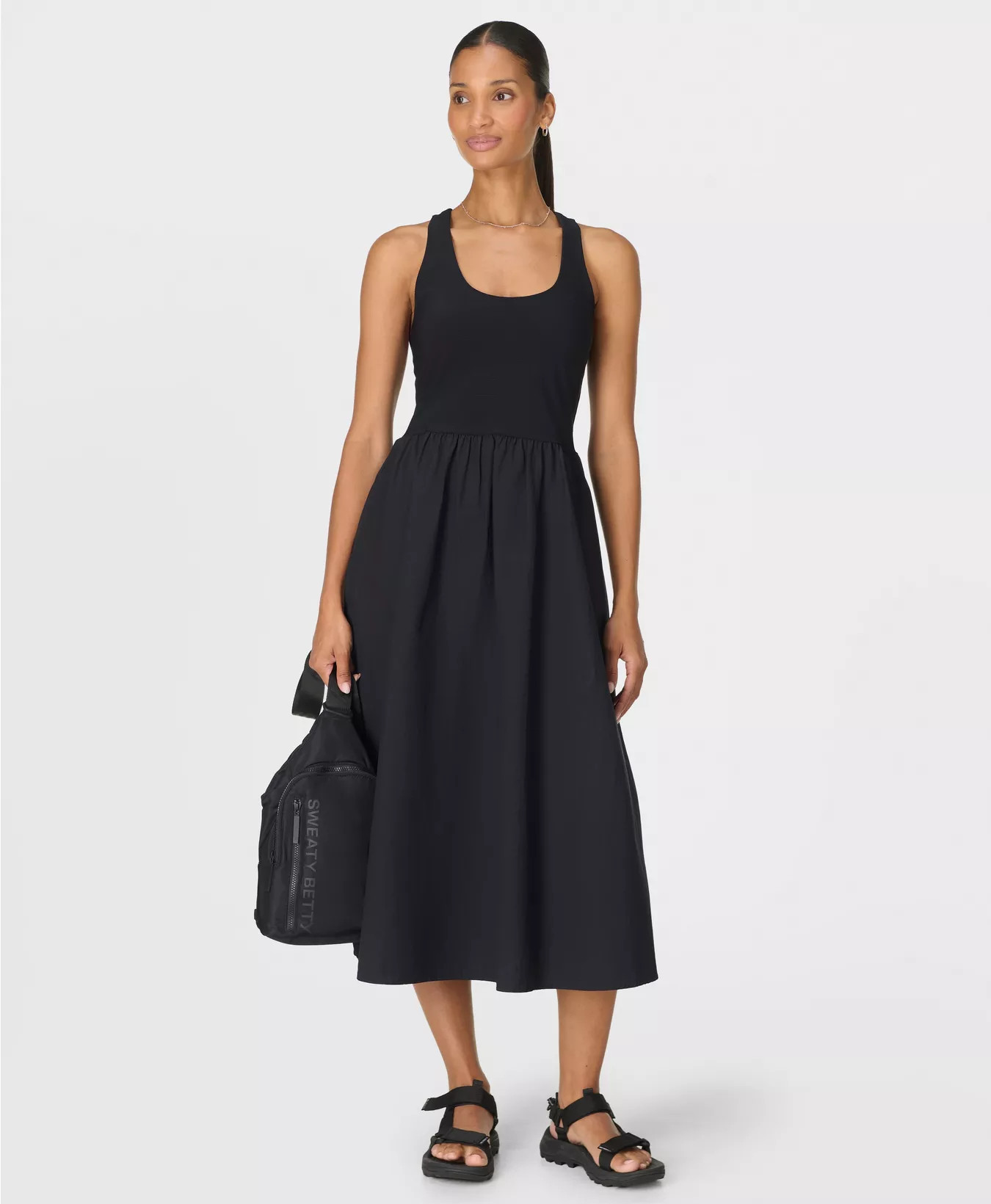 Explorer Ribbed Racer Dress - Black | Women's Dresses and Jumpsuits | Sweaty Betty | Sweaty Betty UK