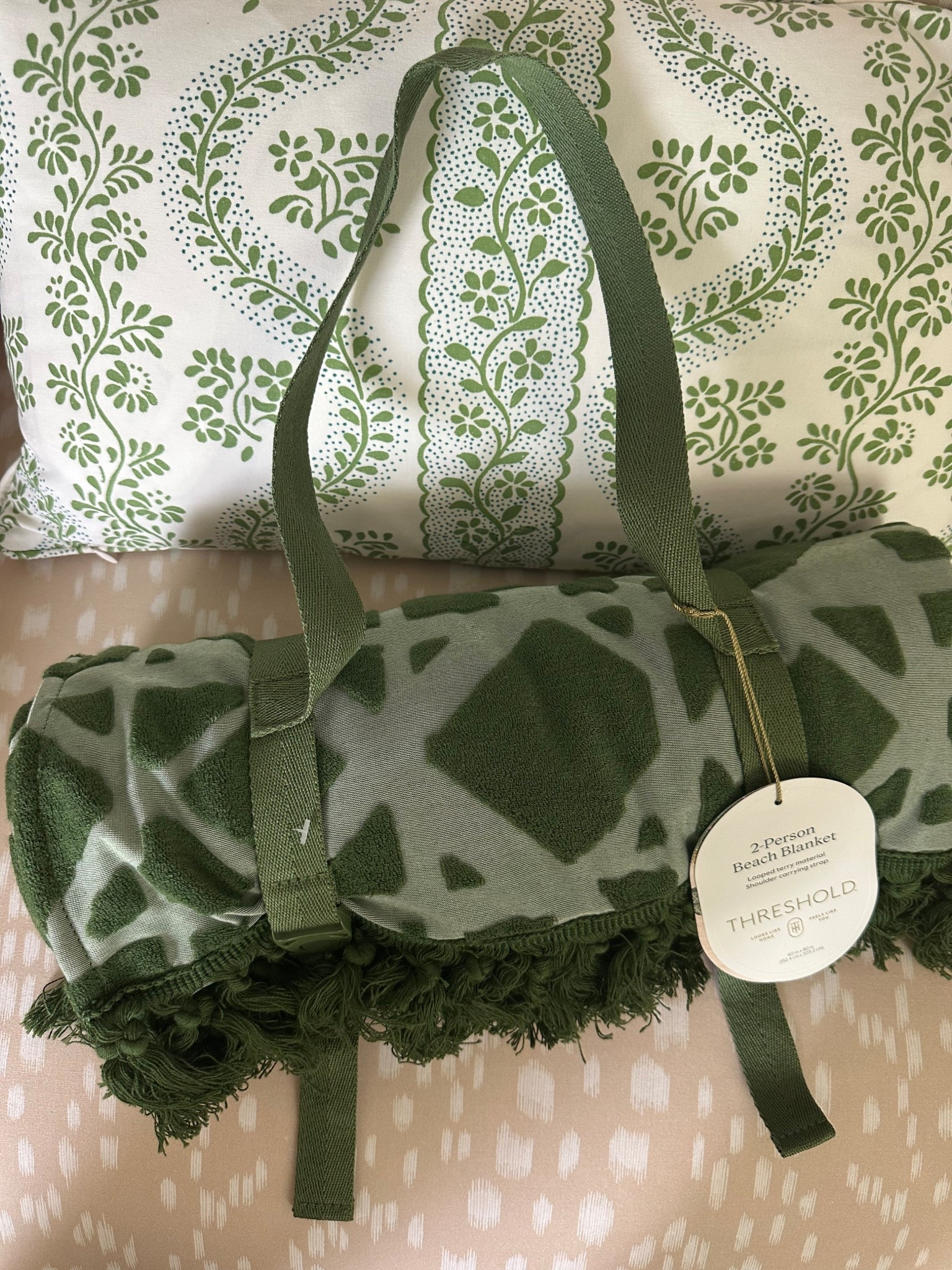 Cane print beach blanket towel 