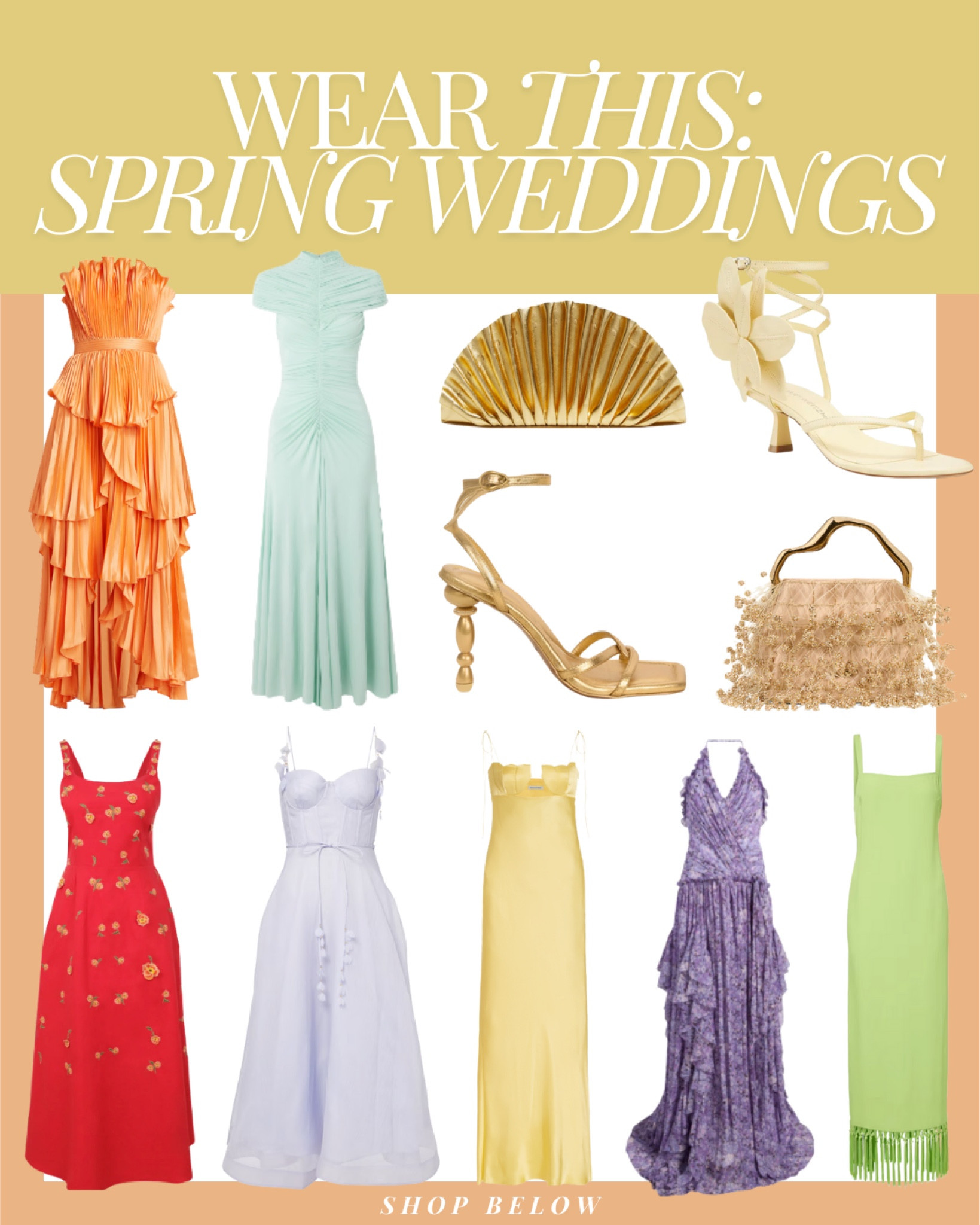 Wedding guest, wedding guest dress, vacation dress, flowy dresses, maxi dresses, gold accessories, summer wedding dresses, what to wear to a wedding, orange dress, blue dress, purple dress, green dress, yellow dress, red dress

#LTKParties #LTKSpringSale #LTKWedding