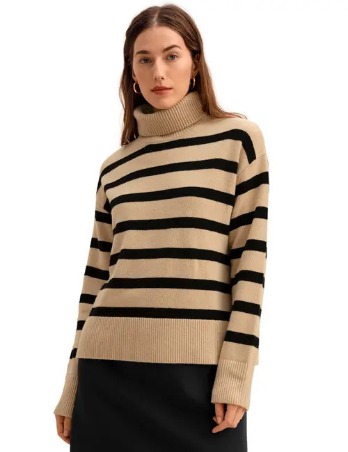 Lilysilk The Gilly Stripe Sweater in Brown at Nordstrom, Size X-Small | Nordstrom