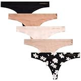 Vince Camuto Women's Underwear - 5 Pack Seamless Thong Panties (S-XL) | Amazon (US)