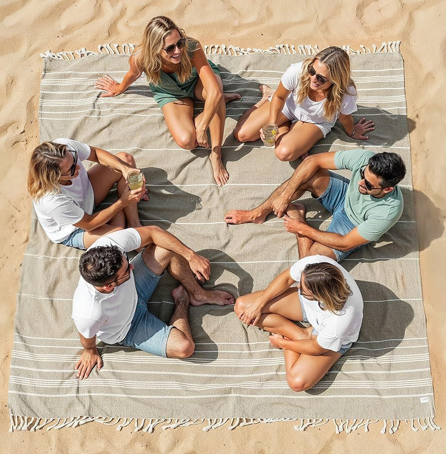 LANE LINEN Picnic Blankets - Turkish Beach Blanket Sandproof with Lightweight Quick Dry Design, 8... | Amazon (US)