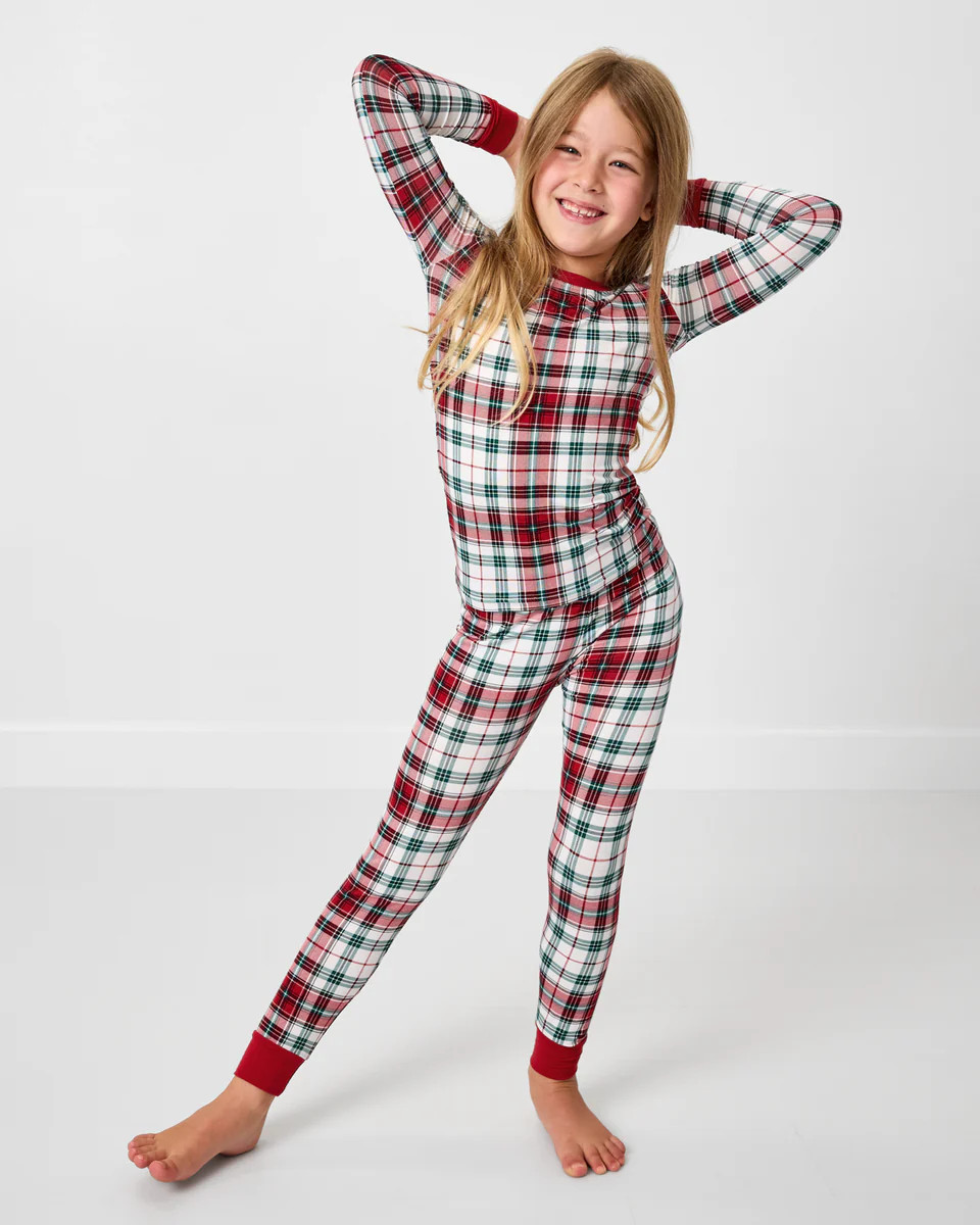 Holly Plaid Two-Piece Pajama Set | Little Sleepies