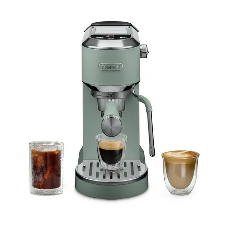 De’Longhi Dedica Duo Espresso Machine, Compact Size with Built in Frother for Latte Art, Brew Espresso, Cold Brew, Lattes & More, Pistachio | Walmart (US)