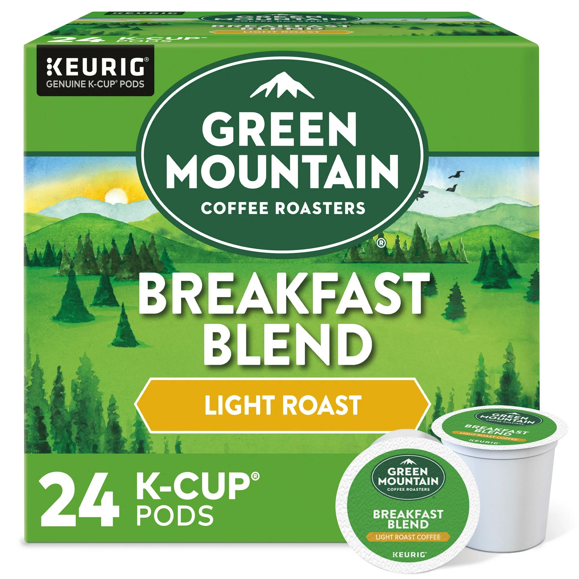 Green Mountain Coffee Breakfast Blend K-Cup Pods, Light Roast, 24 Count for Keurig Brewers | Walmart (US)
