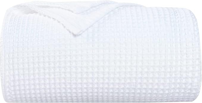Amazon.com: PHF 100% Cotton Waffle Weave Blanket Queen Size 90" x 90"-Summer Blanket Lightweight ... | Amazon (US)