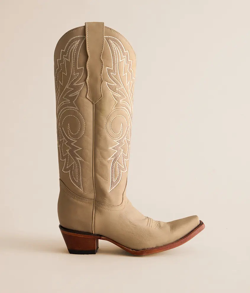 Embroidered Leather Western Boot | Buckle