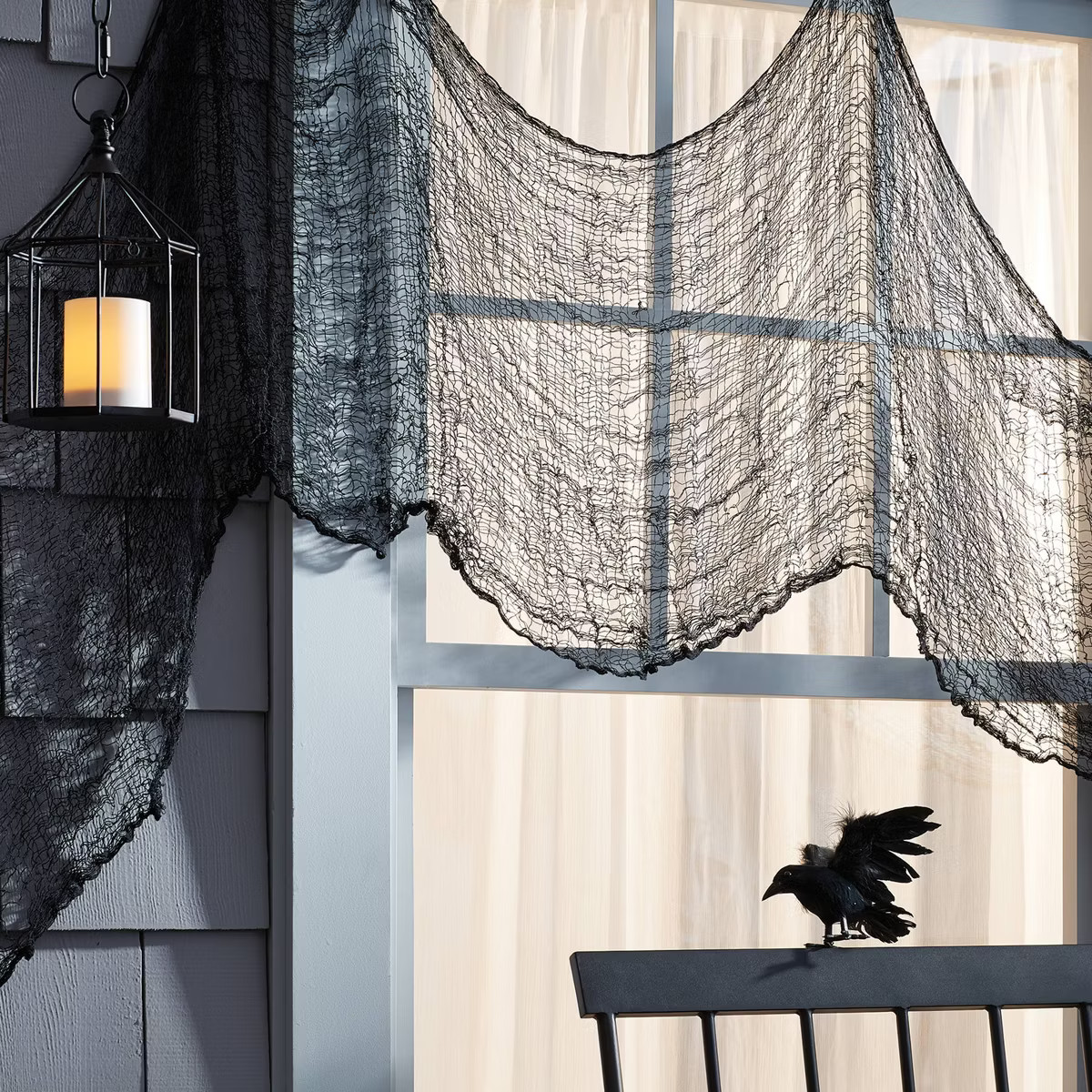 9' Eerie Fabric Halloween Decorative Prop Black - Hyde and EEK! Boutique\u2122 | Target