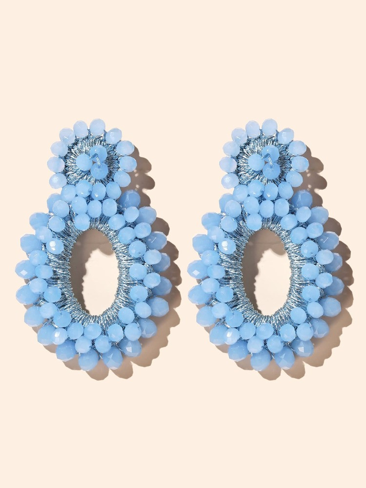 Beaded Round Drop Earrings | SHEIN