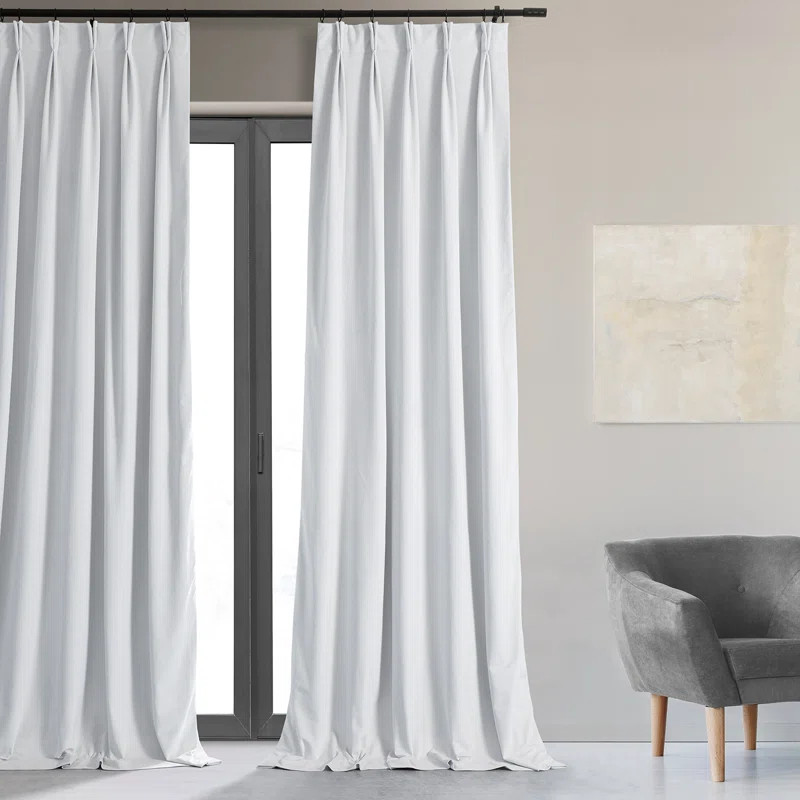 Balone French Pleated Signature Velvet Thermal Lined 100% Blackout Curtains for Bedroom & Living ... | Wayfair North America