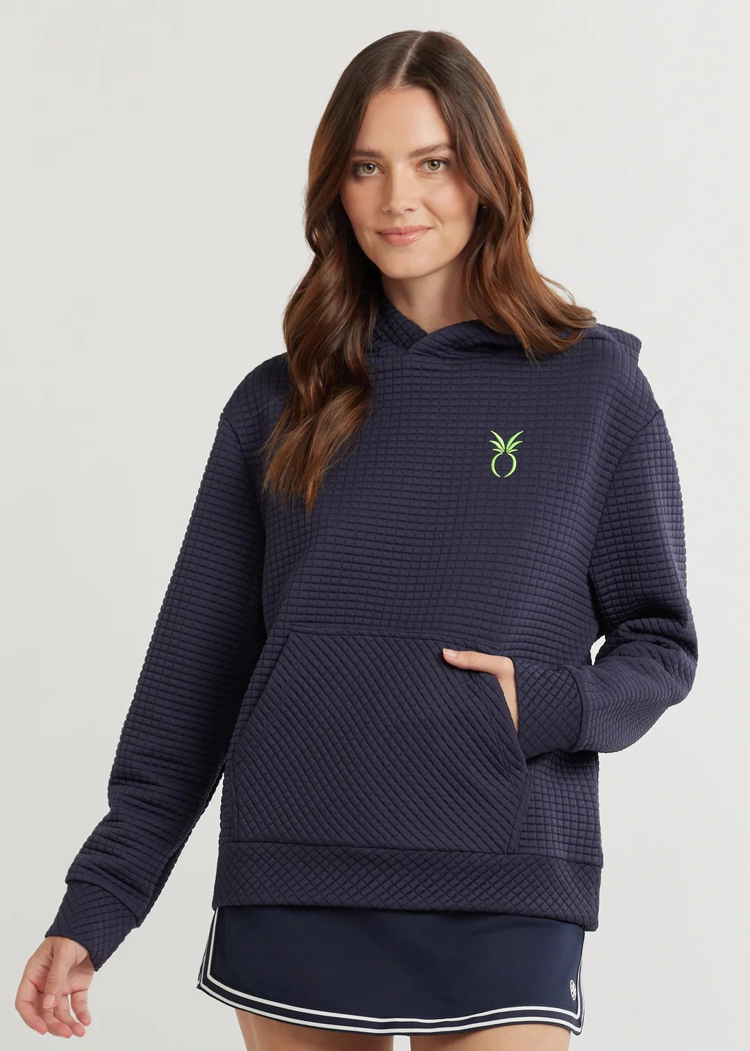 Hendrie Hoodie in Waffle (Navy) | Dudley Stephens