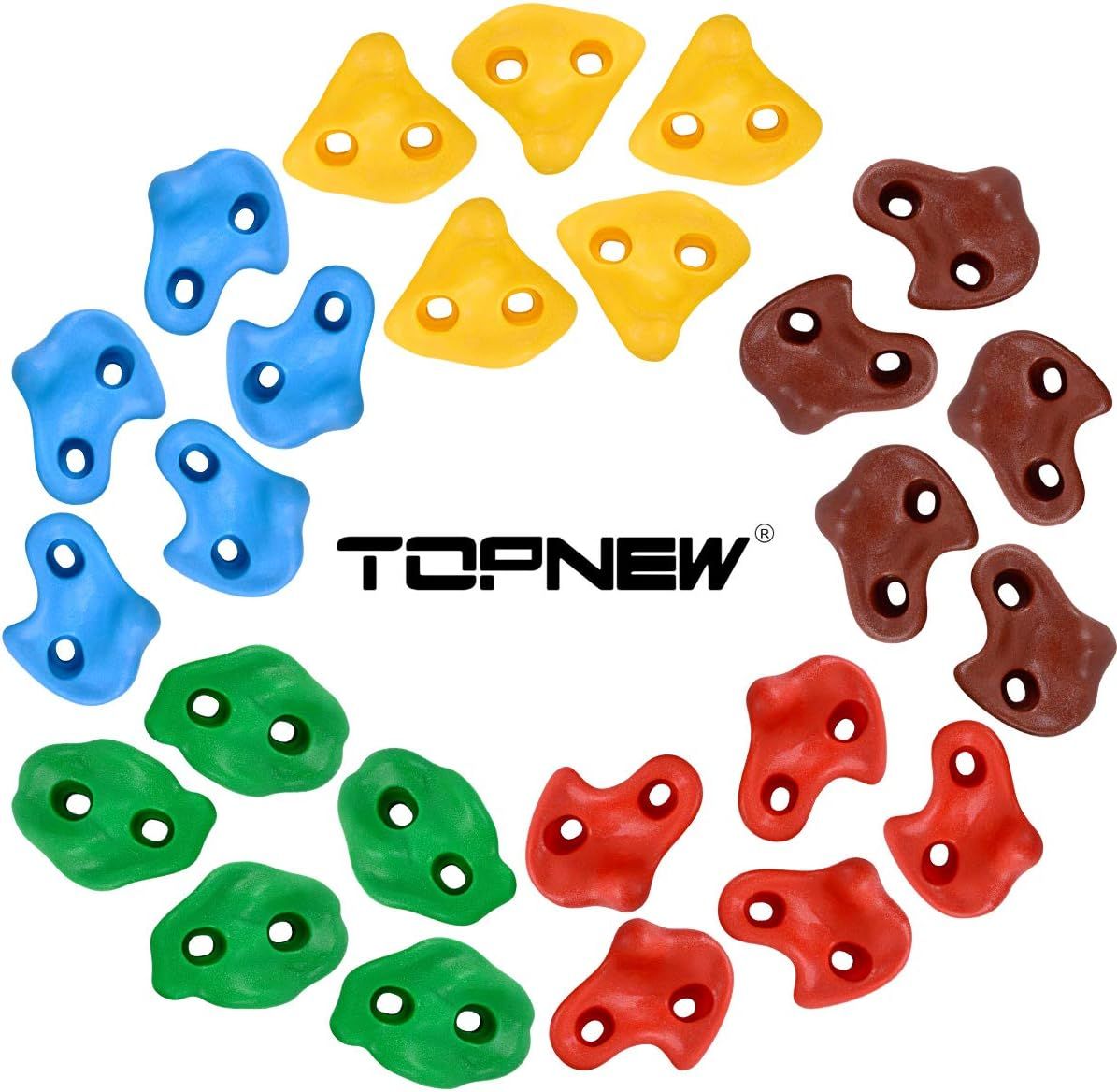 TOPNEW 25 Rock Climbing Holds for Kids and Adults, Large Rock Wall Grips for Indoor and Outdoor P... | Amazon (US)