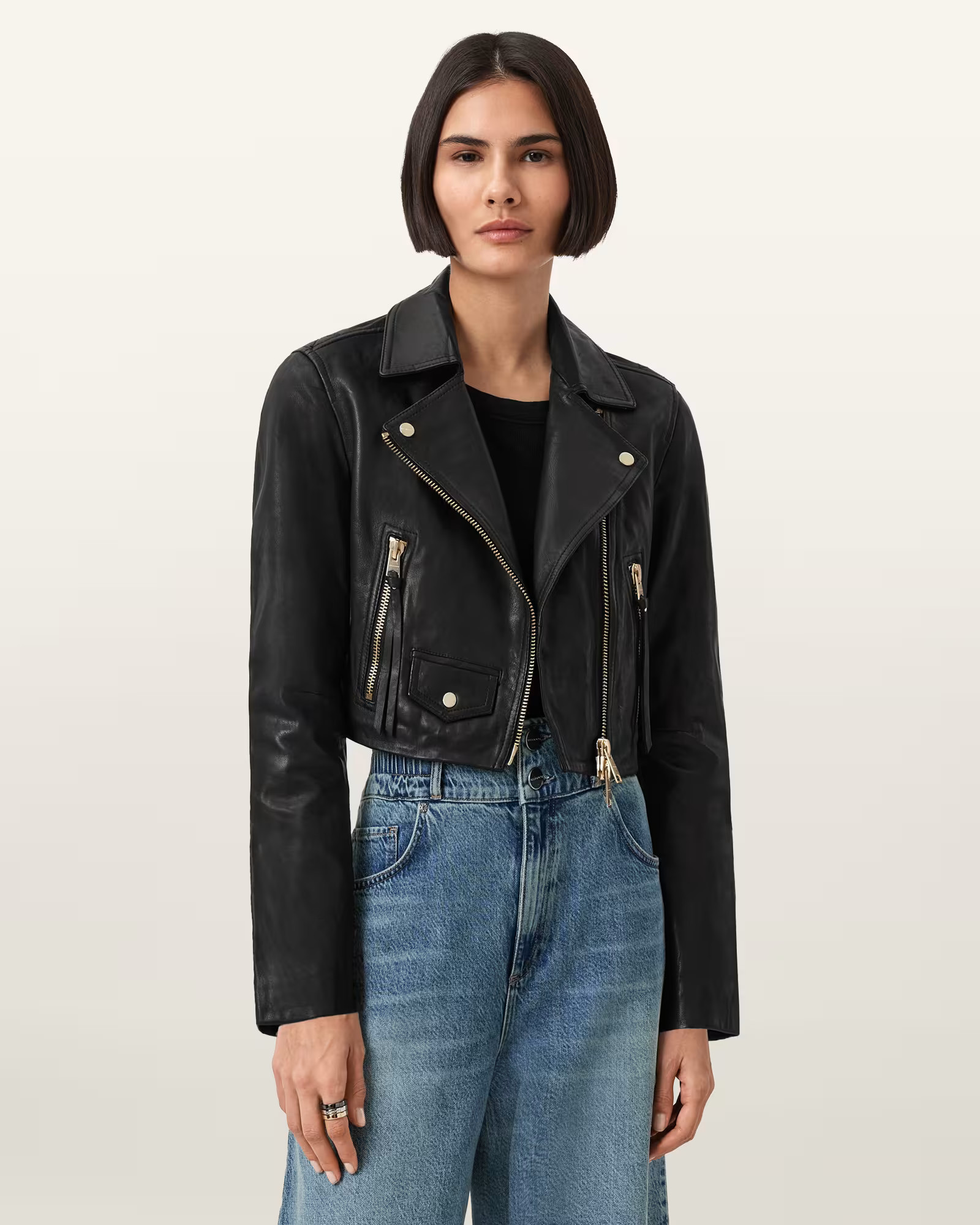 AllSaints Elora Leather Biker Jacket | AllSaints US