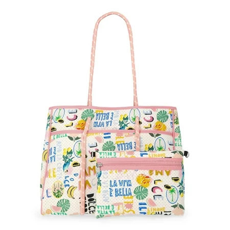 No Boundaries Women's Neoprene Beach Tote Bag, Multi | Walmart (US)