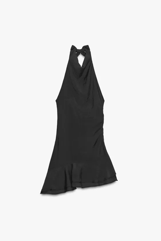 HALTER ASYMMETRIC SHORT DRESS | Zara UK