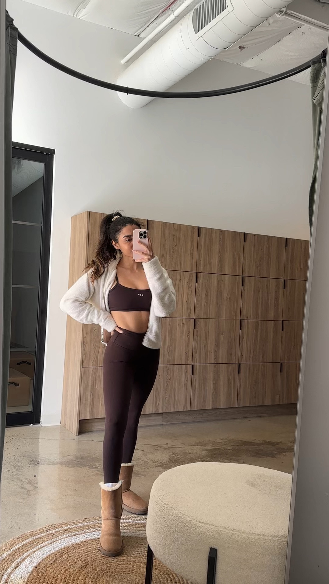 Pilates or yoga outfit. Espresso brown leggings and sports bra set. 

#LTKFindsUnder50 #LTKFindsUnder100 #LTKActive
