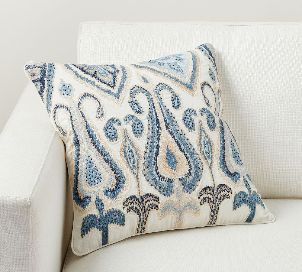 Yalla Embroidered Pillow | Pottery Barn (US)