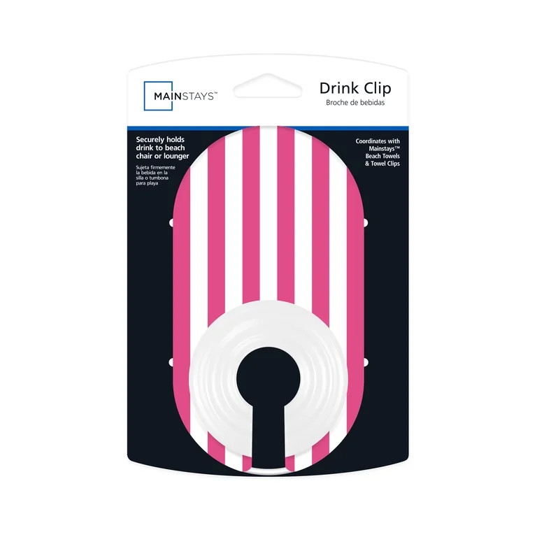 Mainstays Drink Clip, Pink Stripe Design | Walmart (US)