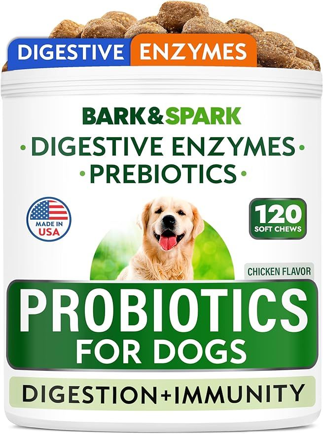 Bark&Spark Dog Probiotics & Digestive Enzymes (Gut Health) Allergy & Itchy Skin - Pet Diarrhea Ga... | Amazon (US)