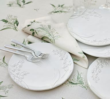 Monique Lhuillier Lily of the Valley Embossed Stoneware Salad Plates - Set of 4 | Pottery Barn (US)