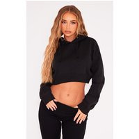 Black Cropped Fit Hoodie | PrettyLittleThing US