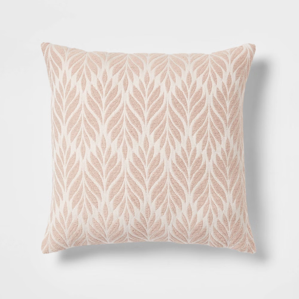 Woven Botanical Square Throw Pillow Pink - Threshold | Target