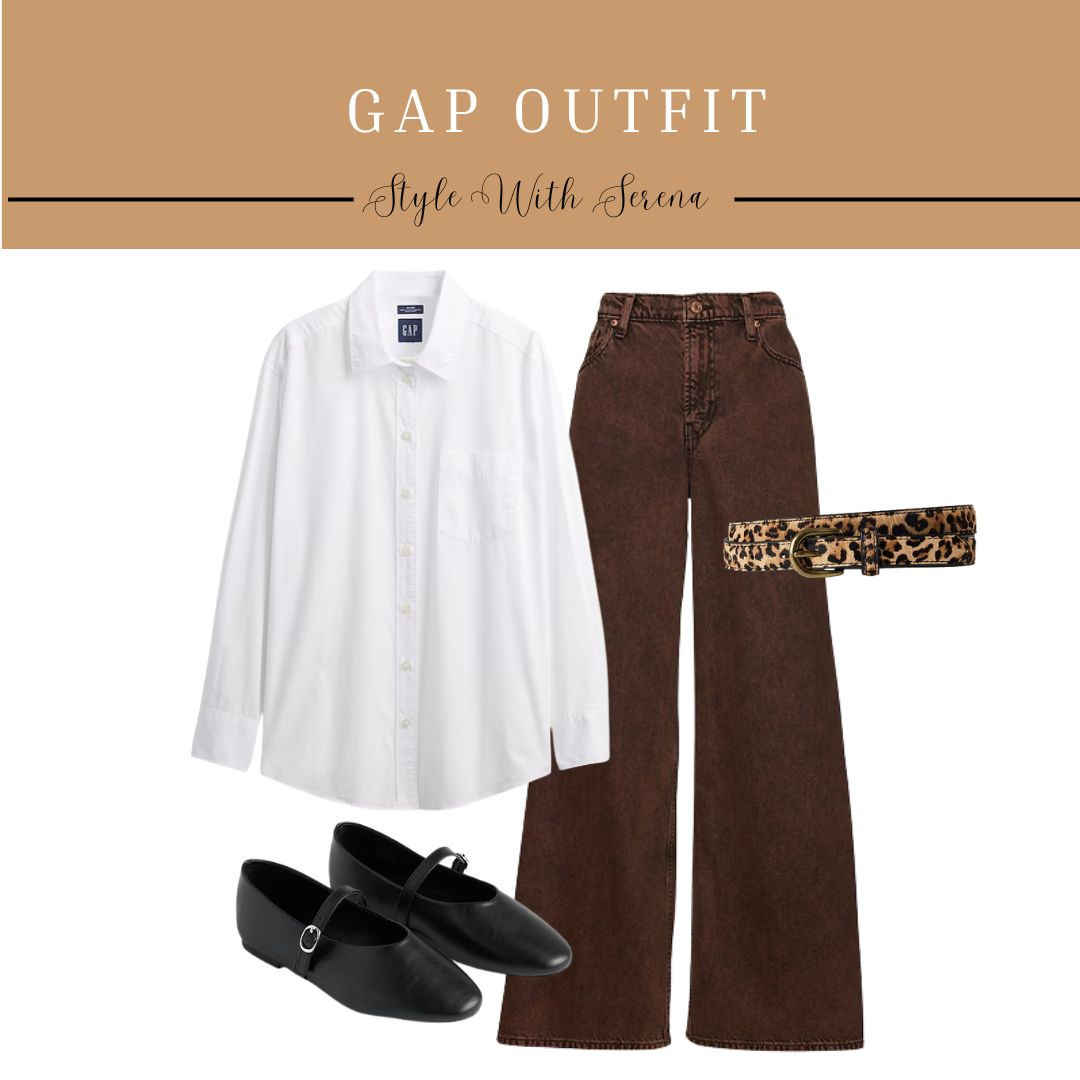Gap outfit 
Fall outfit 
Button up 
Leopard 
Fall looks
Flats  

 #LTKSeasonal #LTKOver40 #LTKWorkwear